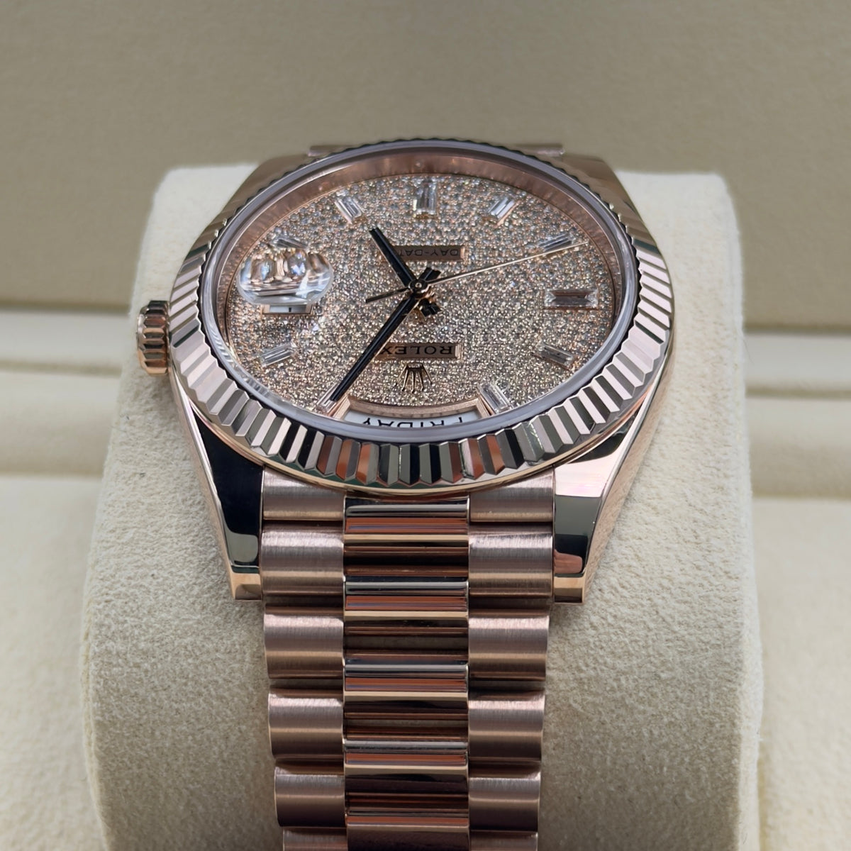 Rolex Day-Date Pavé Dial 228235 - Full Set (2022)