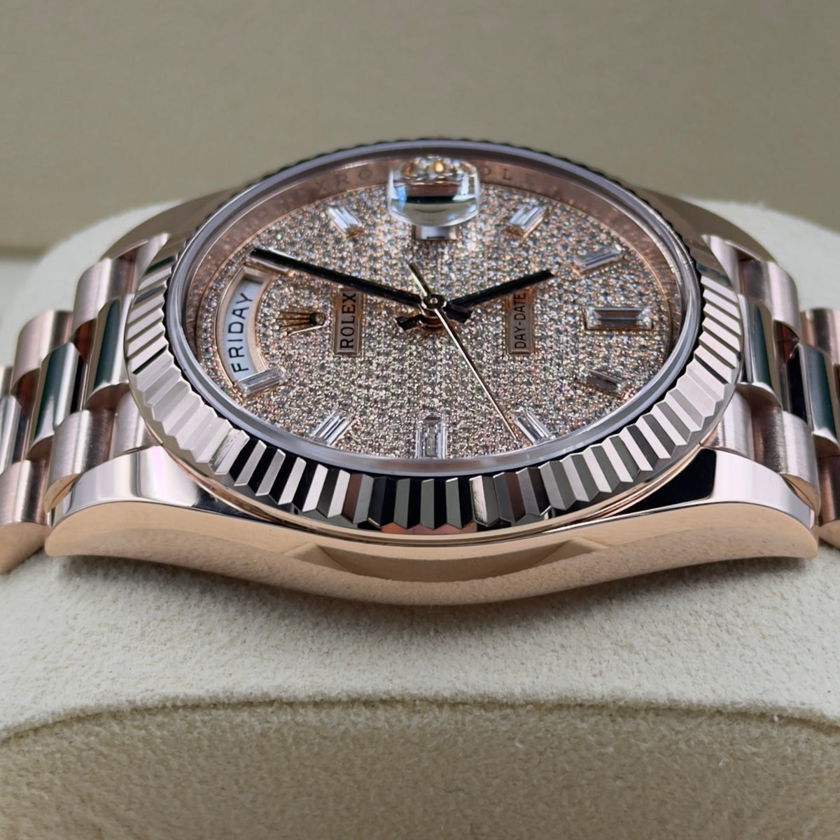 Rolex Day-Date Pavé Dial 228235 - Full Set (2022)