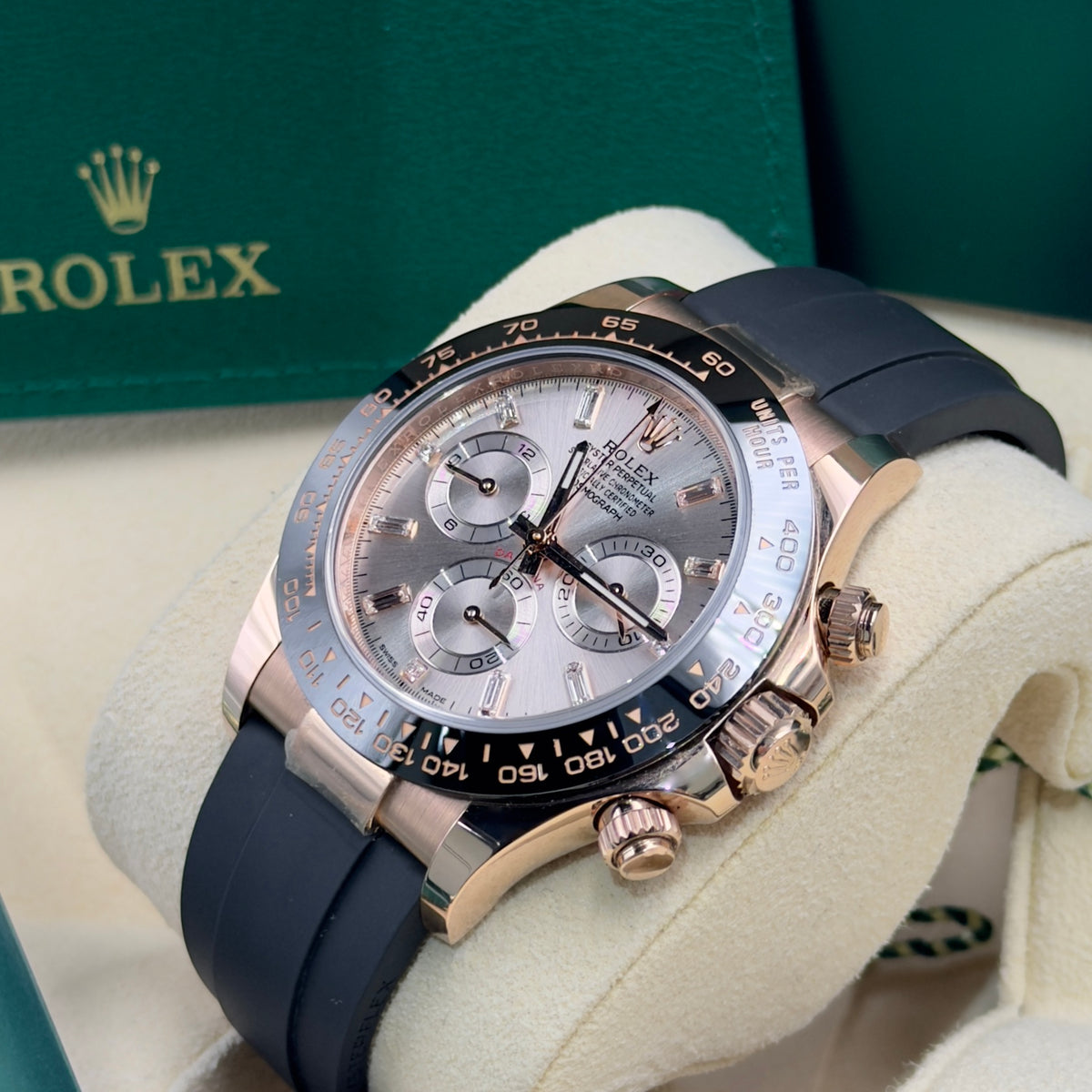 Rolex Daytona Sundust Baguette Dial Oysterflex 116515LN - Full Set (2022)
