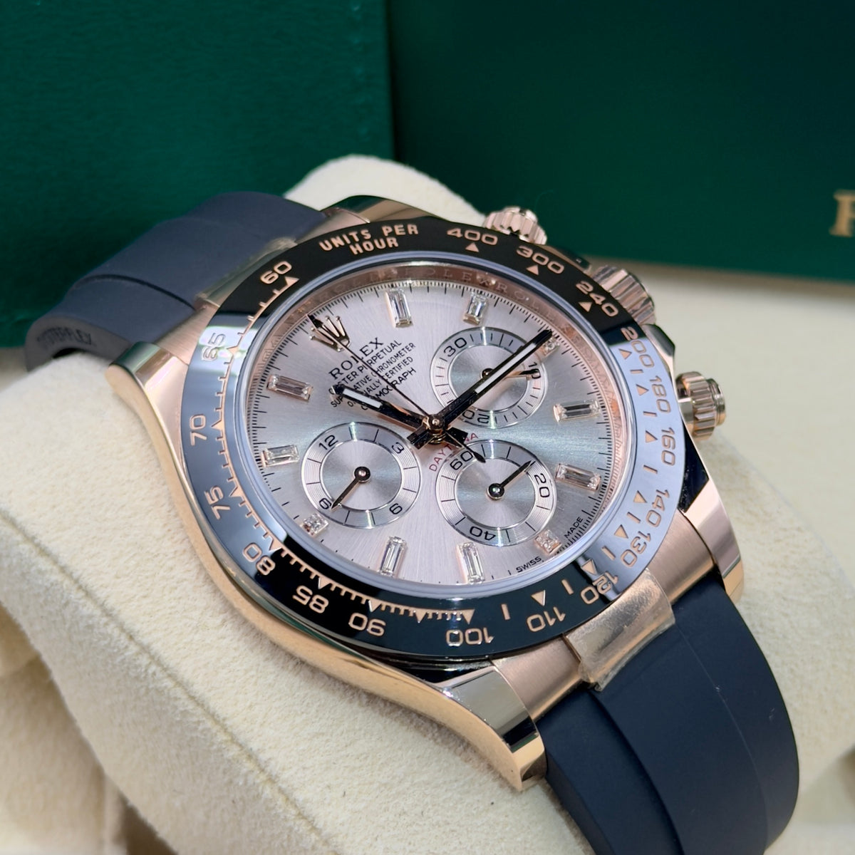 Rolex Daytona Sundust Baguette Dial Oysterflex 116515LN - Full Set (2022)