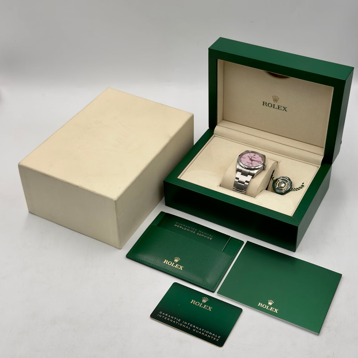Rolex Oyster Perpetual Candy Pink 126000 - Full Set (2024)