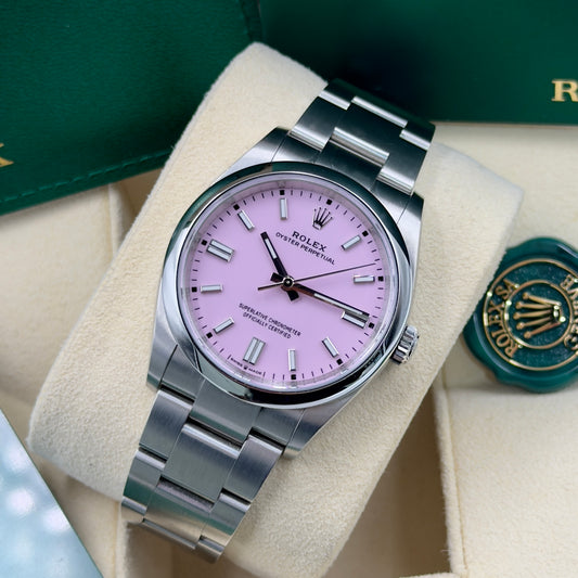 Rolex Oyster Perpetual Candy Pink 126000 - Full Set (2024)