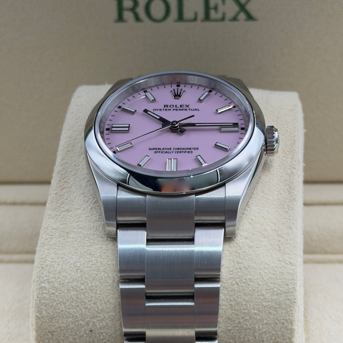 Rolex Oyster Perpetual Candy Pink 126000 - Full Set (2024)