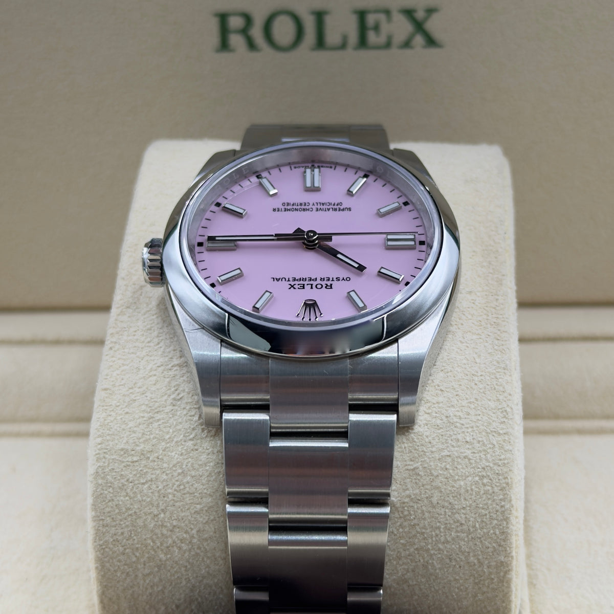 Rolex Oyster Perpetual Candy Pink 126000 - Full Set (2024)