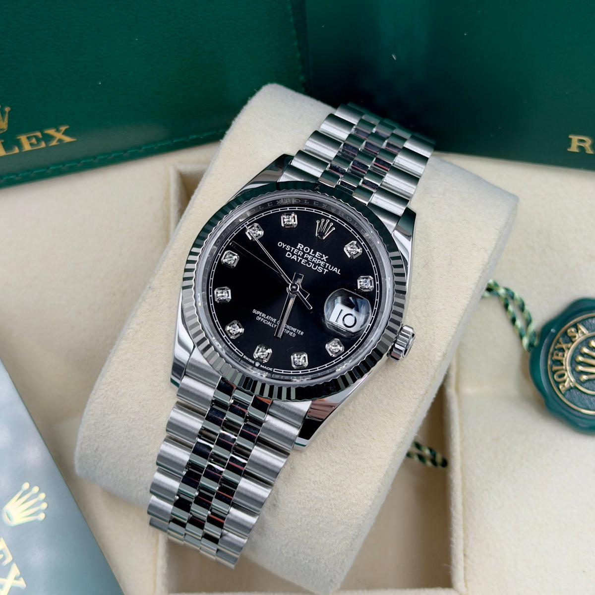 Rolex Datejust Black Diamond Dial 126234 - Full Set (2019)