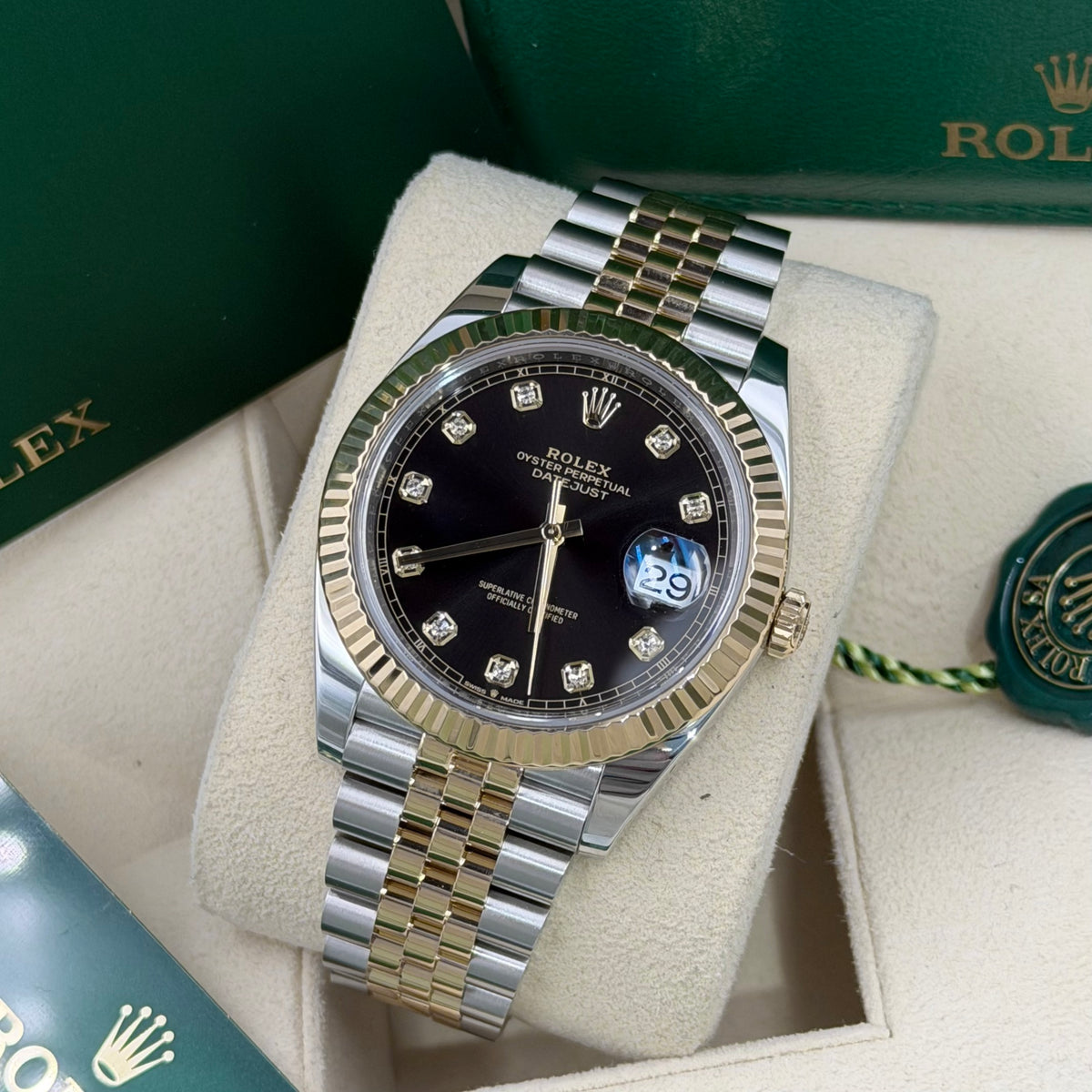 Rolex Datejust Black Diamond Dial 126333 - Full Set (2024)