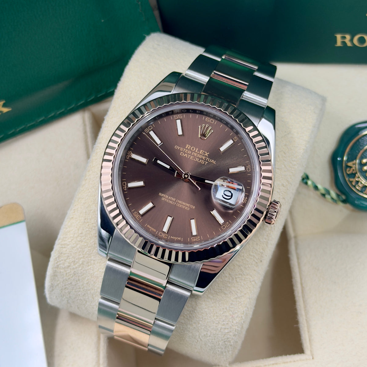 Rolex Datejust 41 Chocolate Baton 126331 - Full Set (2017)