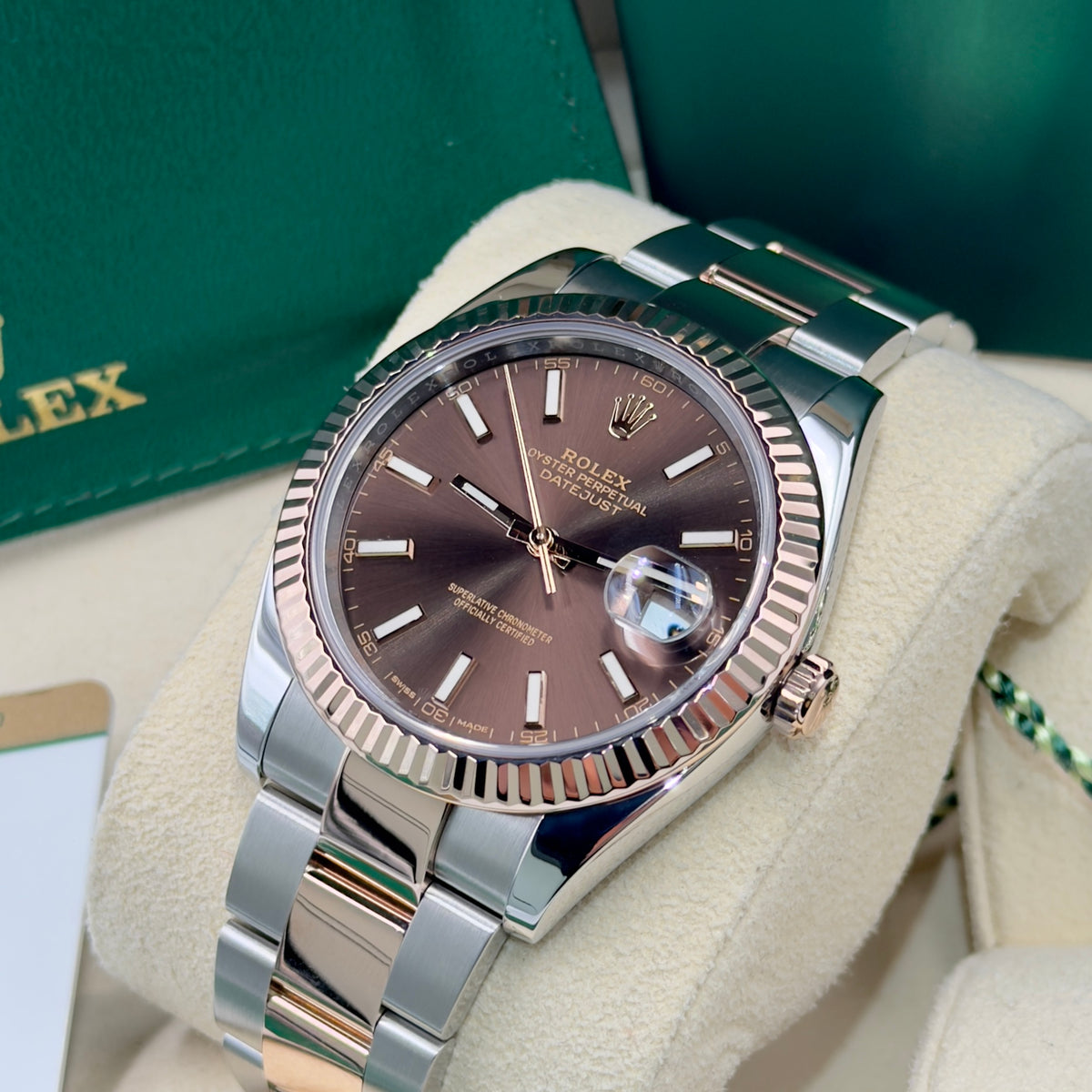 Rolex Datejust 41 Chocolate Baton 126331 - Full Set (2017)