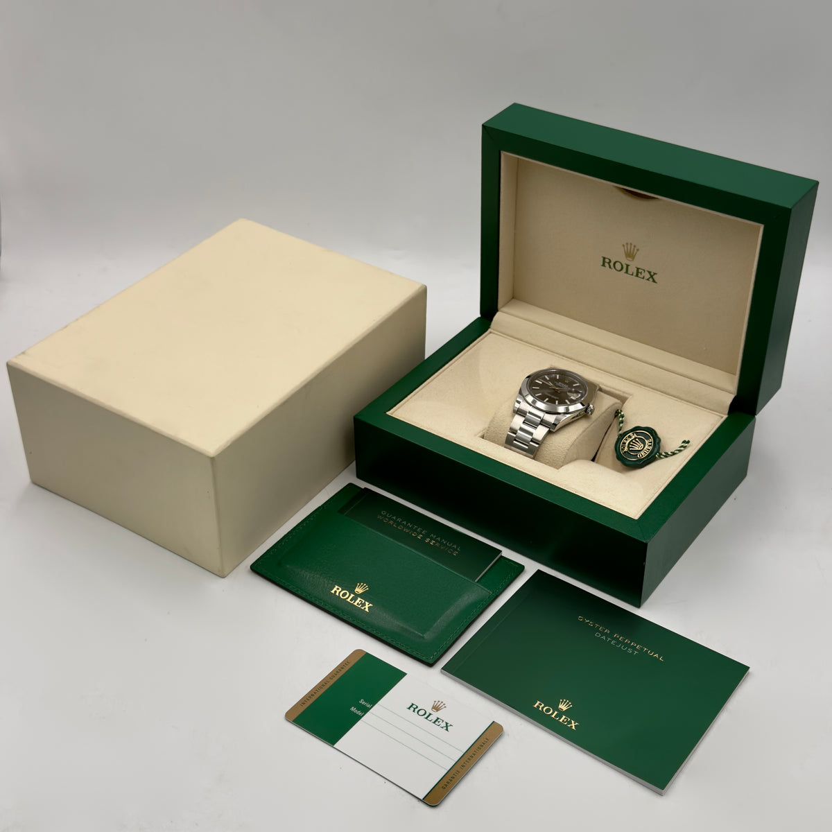 Rolex Datejust 41 Rhodium Smooth Oyster 126300 - Full Set (2018)