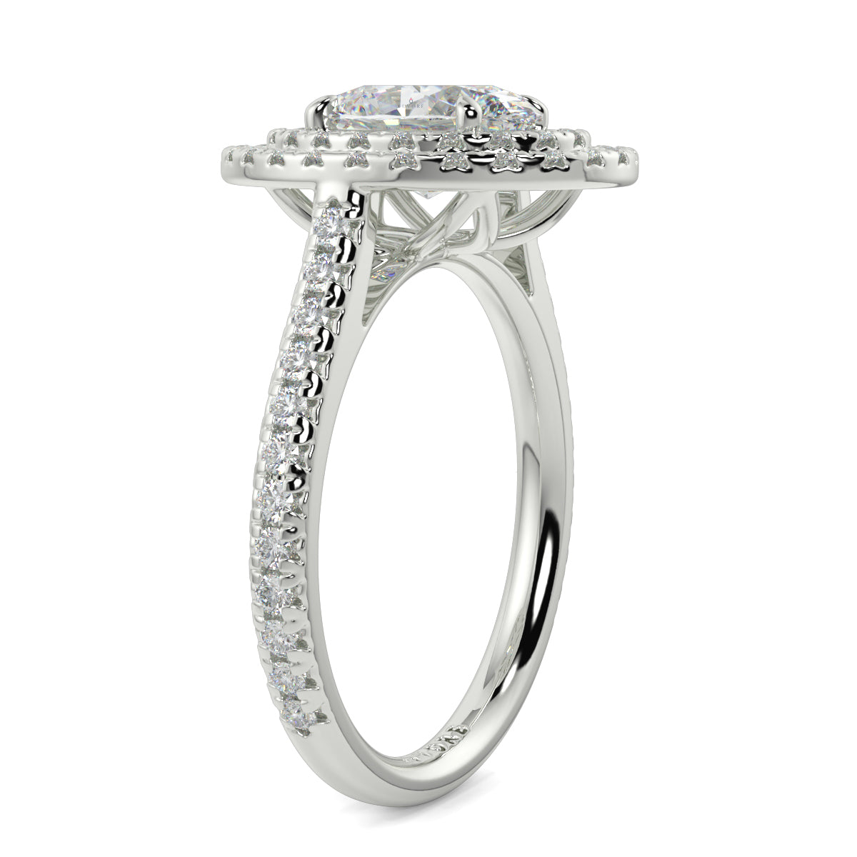 Silver ring with a diamond on a white background yb jewellers oval diamond engagement ring best seller trending design