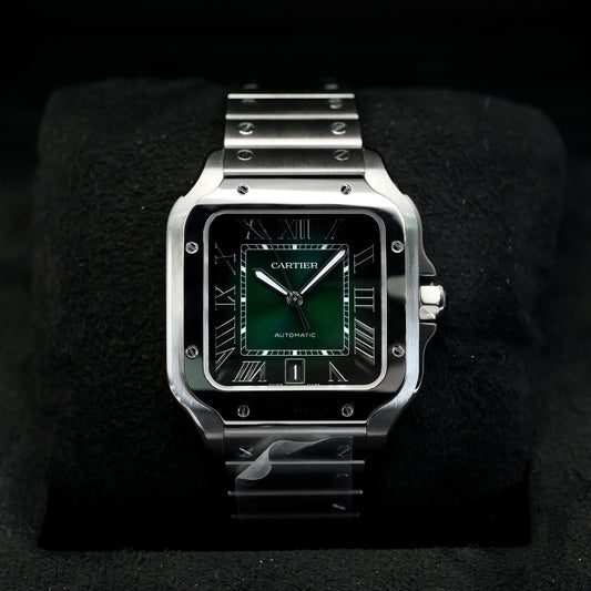Cartier Santos De Cartier Green Dial WSSA0062 - Full Set (2024)