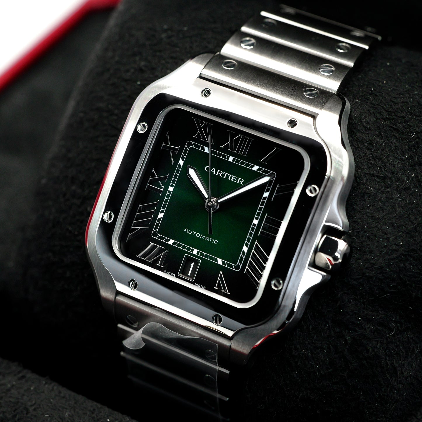 Cartier Santos De Cartier Green Dial WSSA0062 - Full Set (2024)