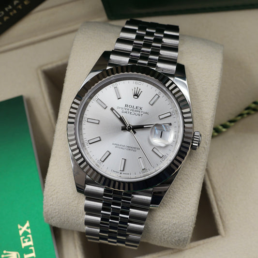 Datejust 41 Silver Baton Dial 126334 - Full Set (2025)