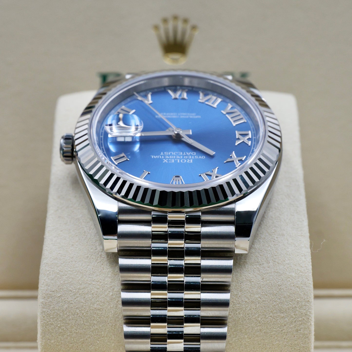 Rolex Datejust 41 Azzurro Fluted Jubilee 126334 - Full Set (2025)