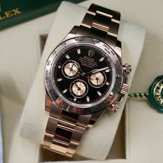 Rolex Daytona Black Dial 18K Rose Gold 116505 - Full Set (2023)