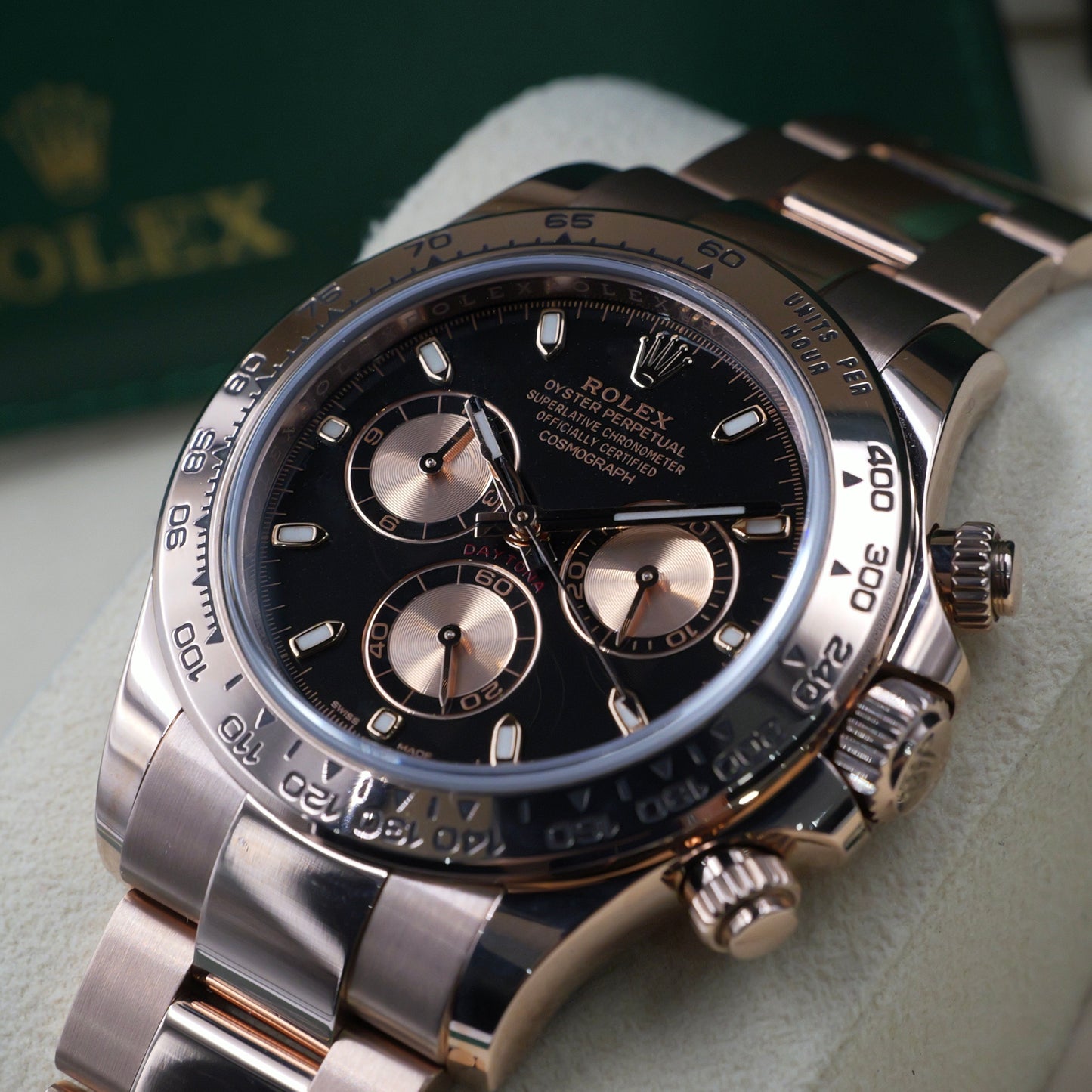 Rolex Daytona Black Dial 18K Rose Gold 116505 - Full Set (2023)