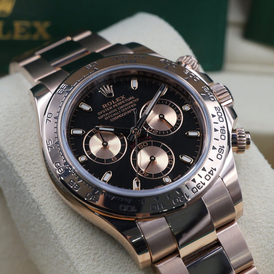 Rolex Daytona Black Dial 18K Rose Gold 116505 - Full Set (2023)