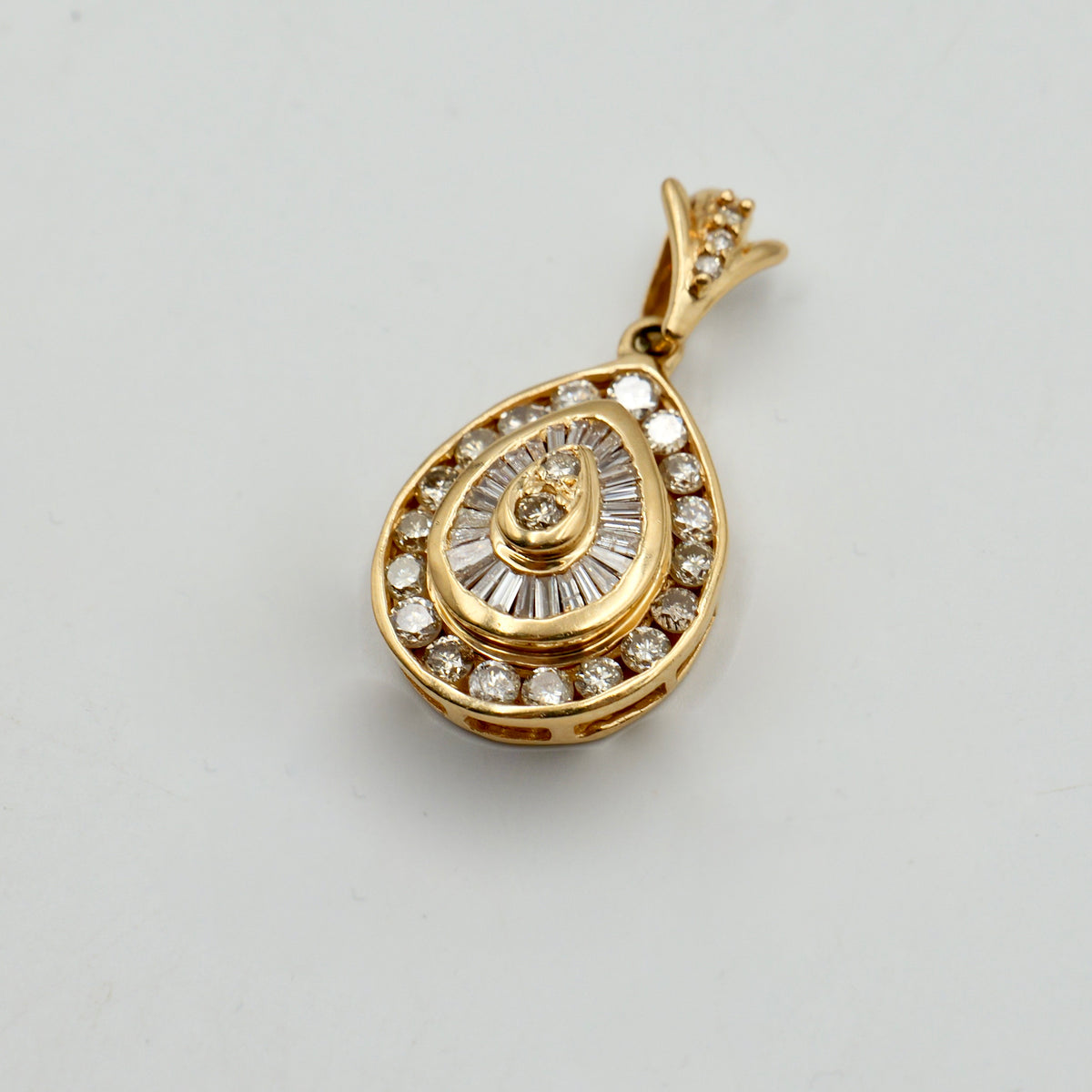 Yellow Gold Pear Shape Diamond Pendant