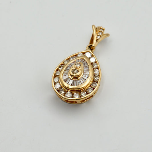 Yellow Gold Pear Shape Diamond Pendant