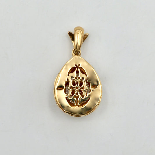 Yellow Gold Pear Shape Diamond Pendant