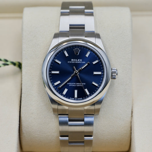 Rolex Oyster Perpetual 31 Blue Dial Smooth 277200 - Full Set (2024)