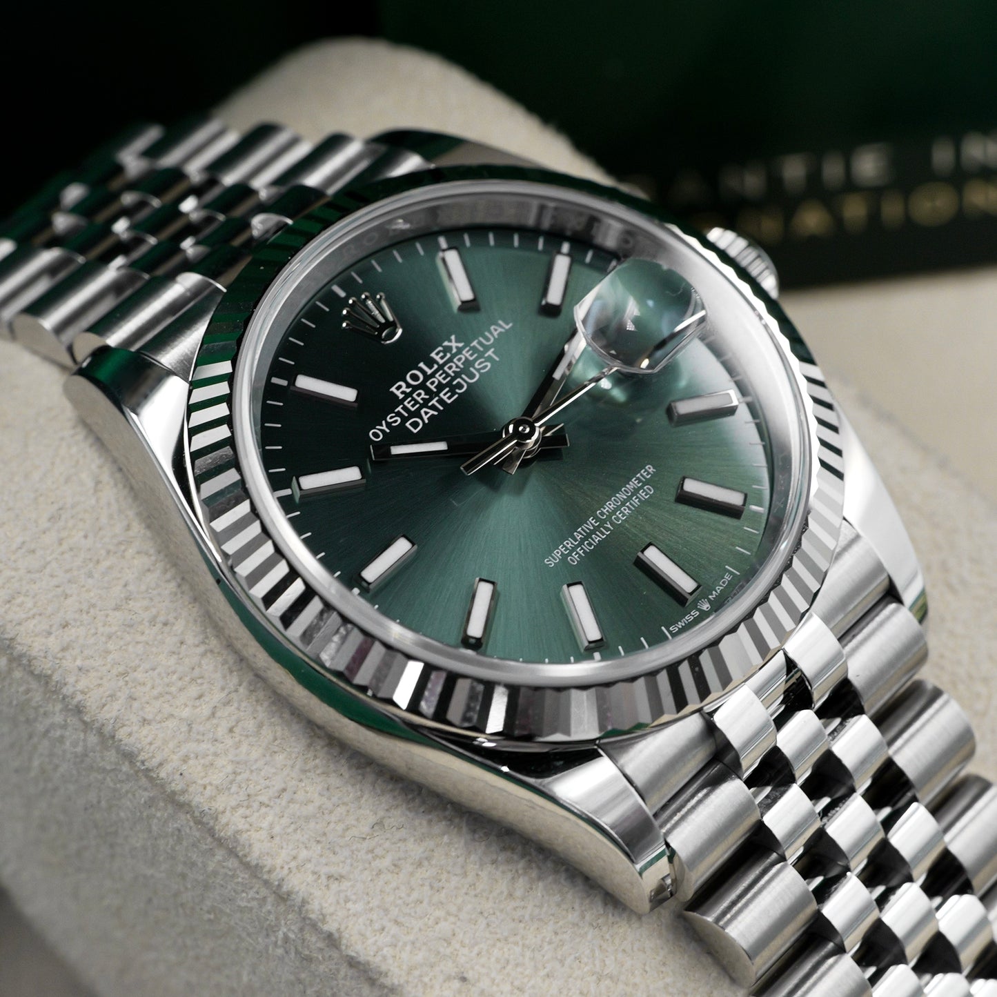 Rolex Datejust 36 Mint Green Fluted Jubilee 126234 Full Set (2026)