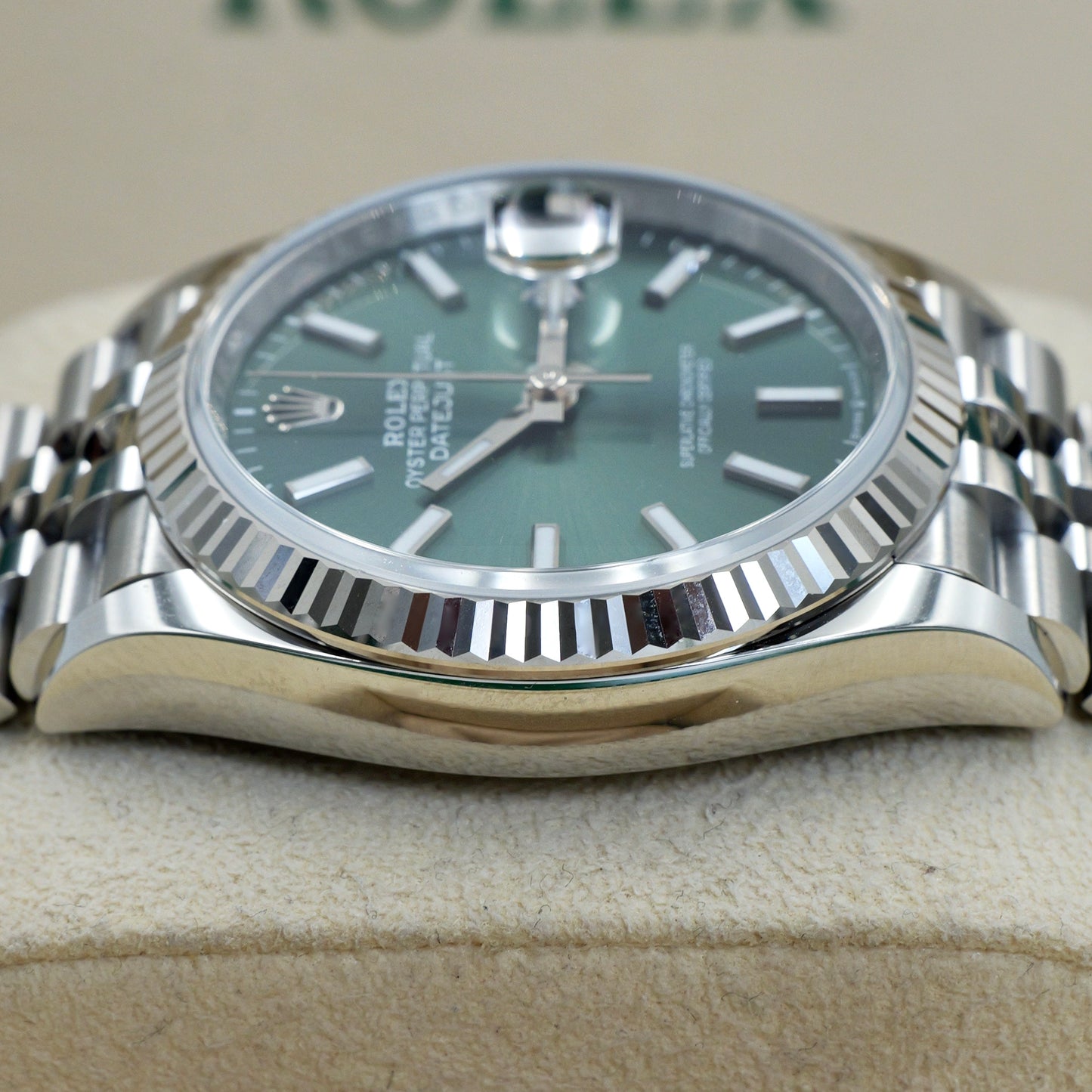 Rolex Datejust 36 Mint Green Fluted Jubilee 126234 Full Set (2026)