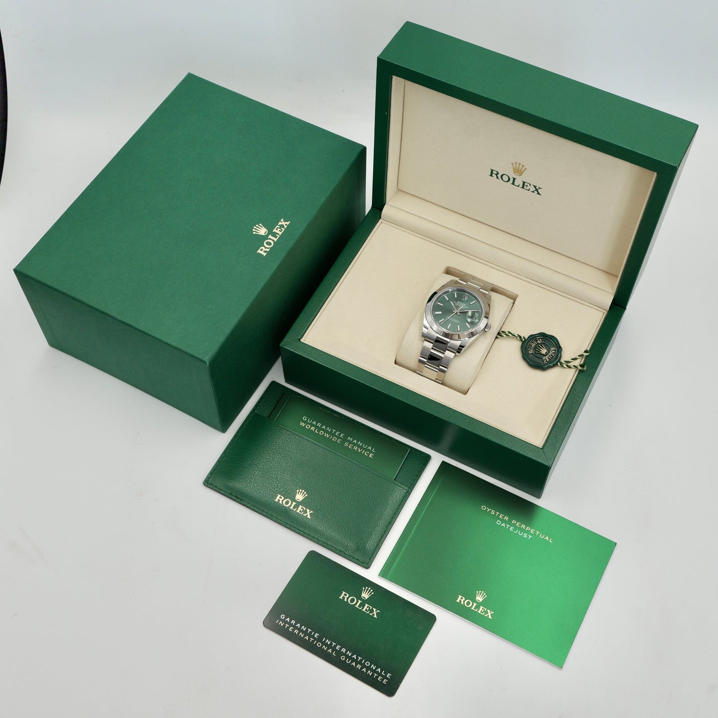Rolex Datejust 41 Mint Green Smooth Oyster 126300 - Full Set (2025)