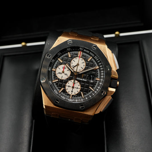 Audemars Piguet Royal Oak Offshore Chronograph Rose Gold Black Dial 26400RO - Full Set (2015)