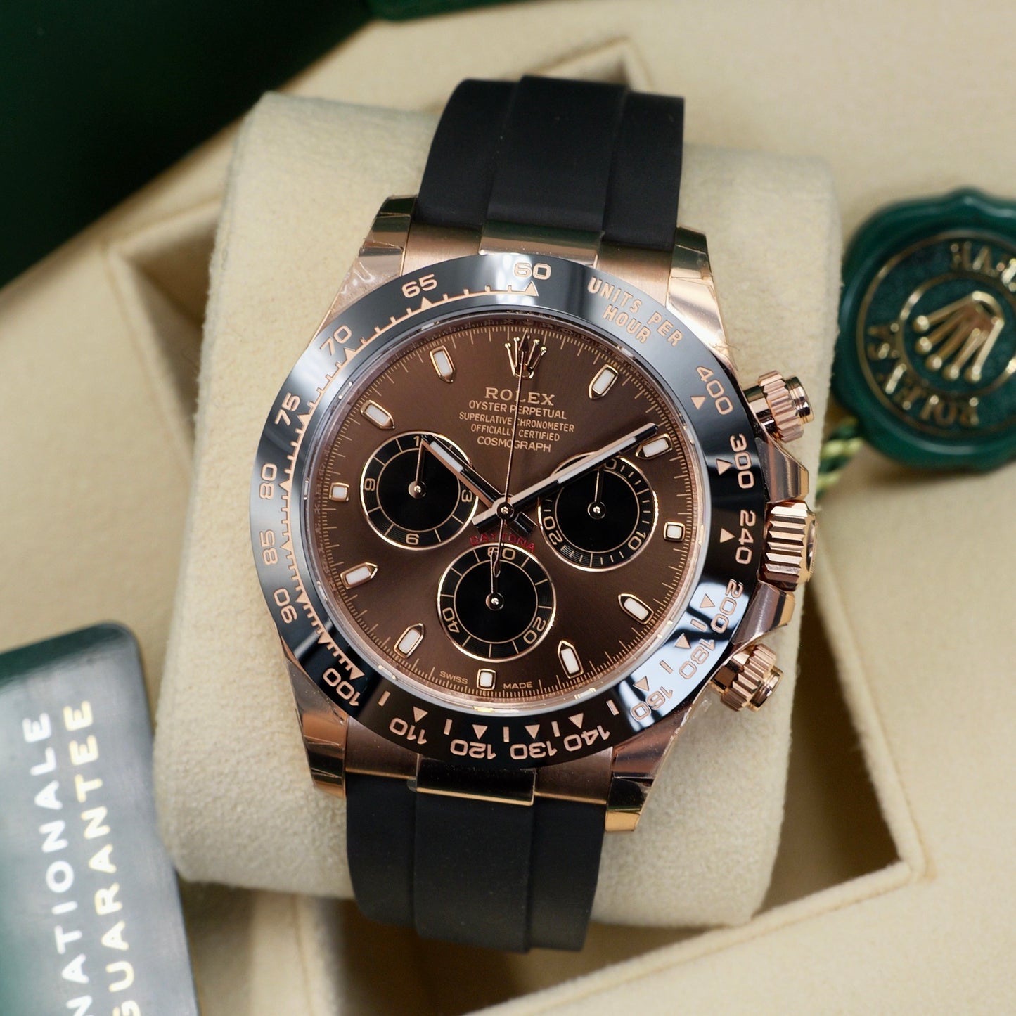 Rolex Daytona Chocolate Dial Oysterflex 116515LN - Full Set (2023)