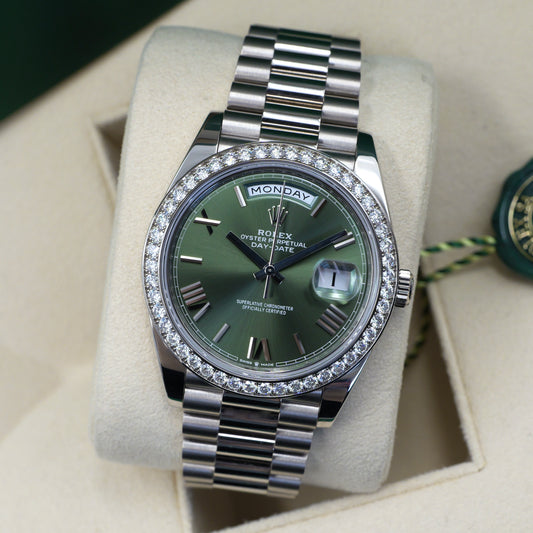 Rolex Day-Date 40 Olive Green RBR 228349RBR - Full Set (2022)