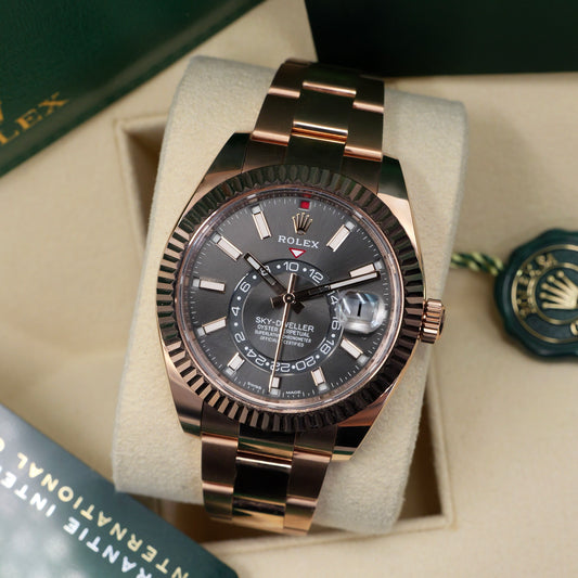 Rolex Sky-Dweller Rose Gold Rhodium Dial 326935 - Full Set (2021)