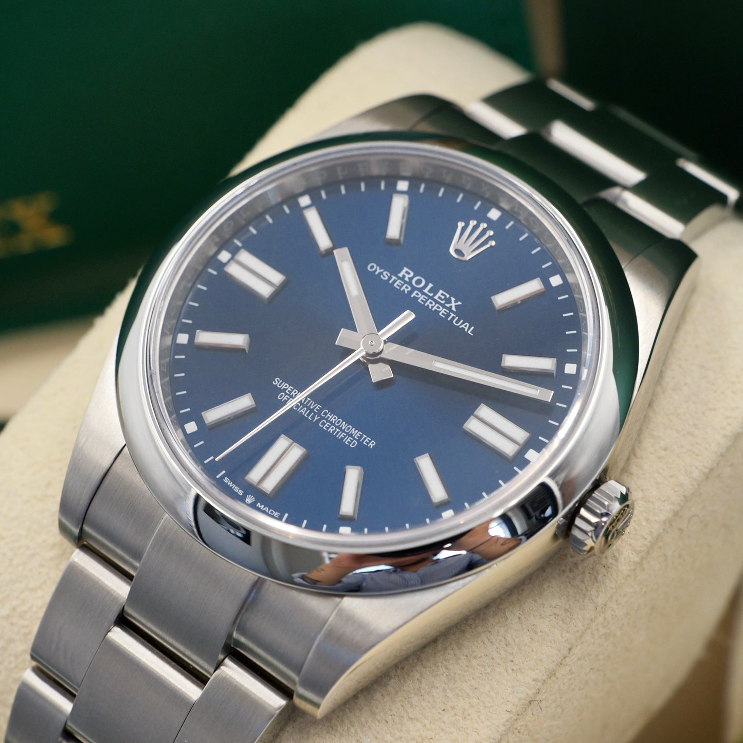 Rolex Oyster Perpetual 41 Blue Sunburst Dial 124300 - Full Set (2025)