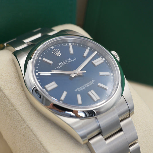 Rolex Oyster Perpetual 41 Blue Sunburst Dial 124300 - Full Set (2025)
