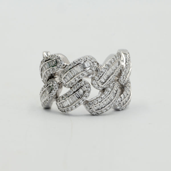 Pinky Cuban Ring - Baguette diamonds 
