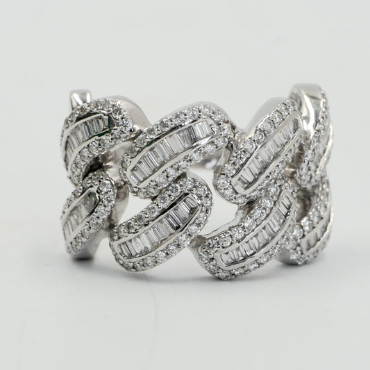 Pinky Cuban Ring - Baguette diamonds