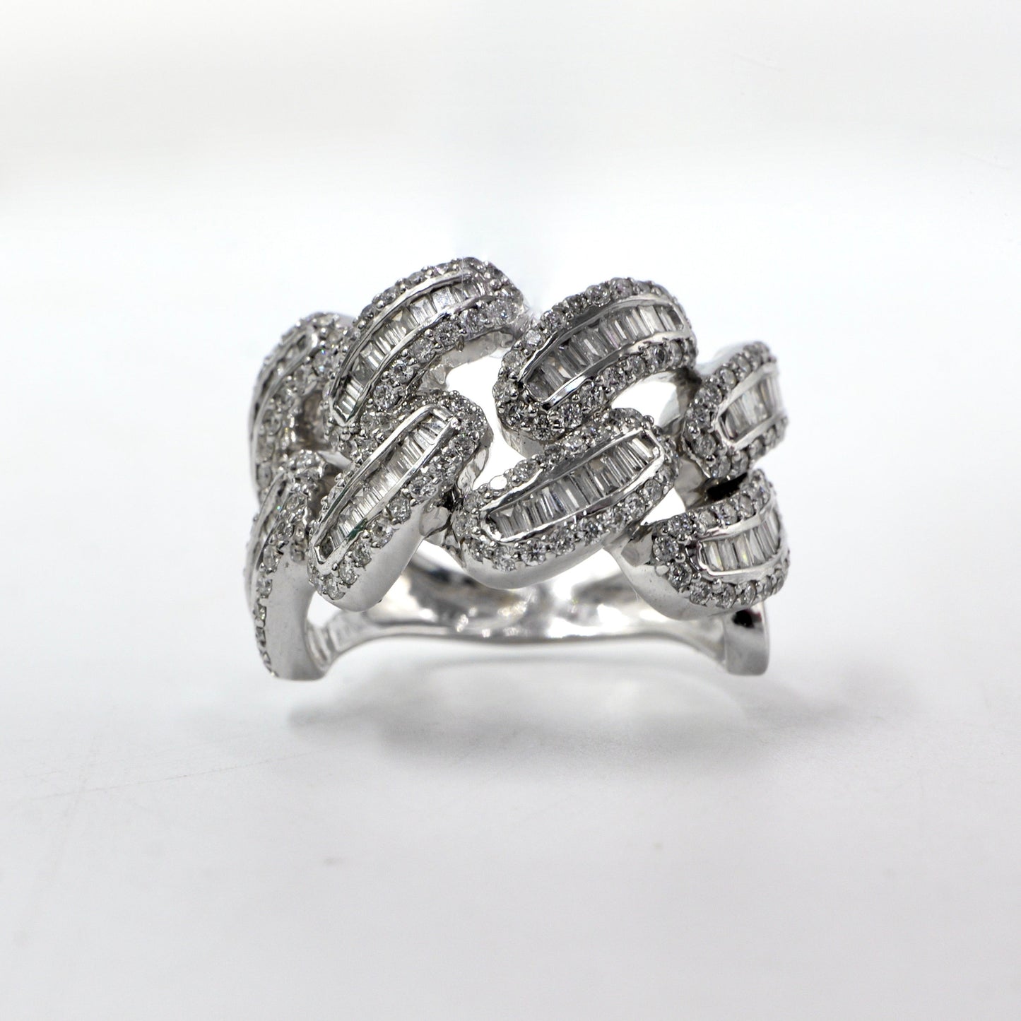 Pinky Cuban Ring - Baguette diamonds
