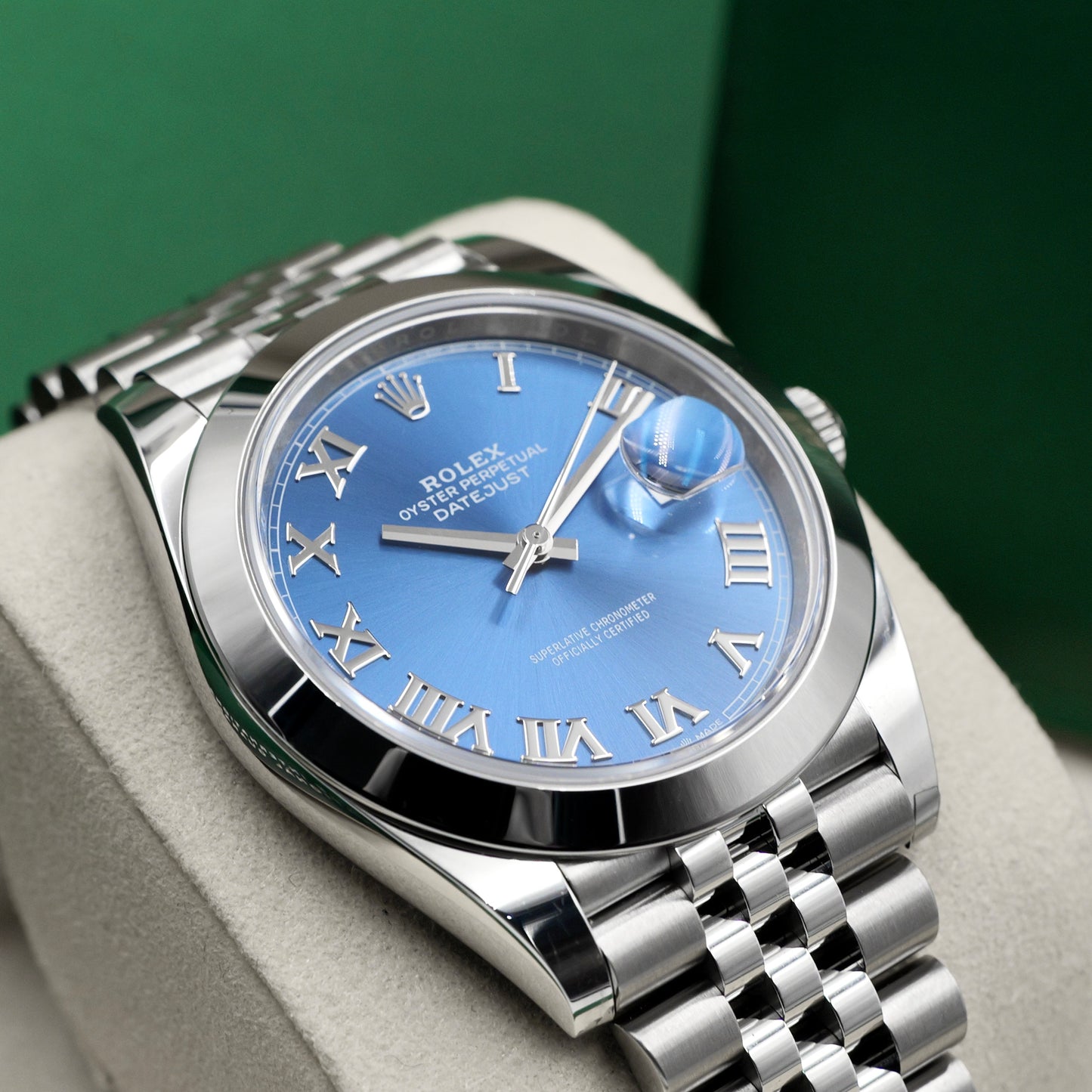 Rolex Datejust 41 Azzurro Blue Smooth Jubilee 126300 Full Set 2025