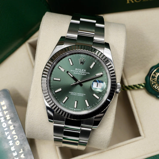 Rolex Datejust 41 Mint Green 126334 - Full Set (2024)