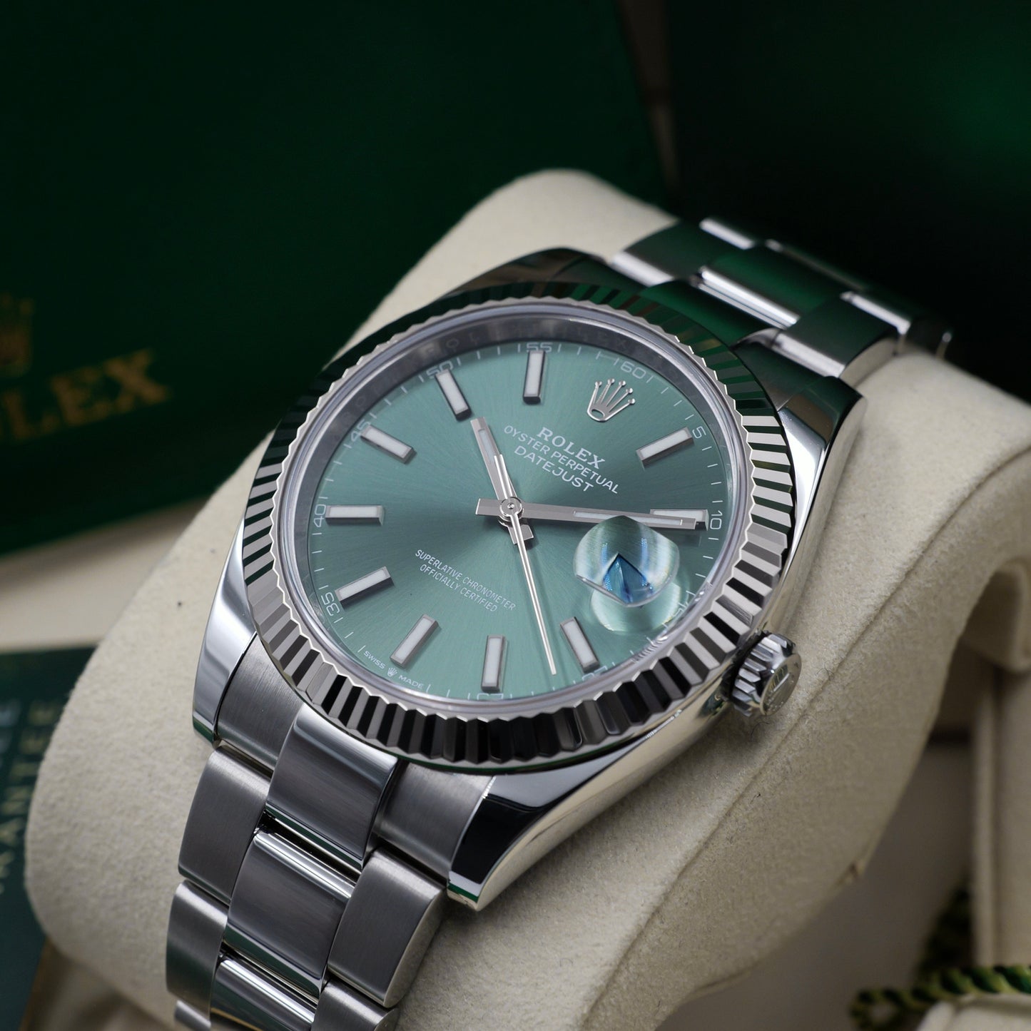Rolex Datejust 41 Mint Green 126334 - Full Set (2024)