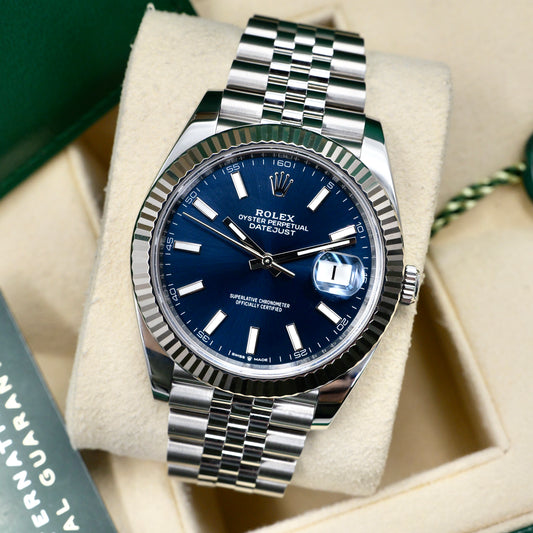 Rolex Datejust 41 Blue Baton Dial 126334 - Full Set (2022)