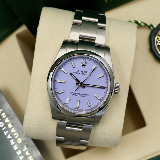 Rolex Oyster Perpetual 34 Lavender 124200 Full Set 2025