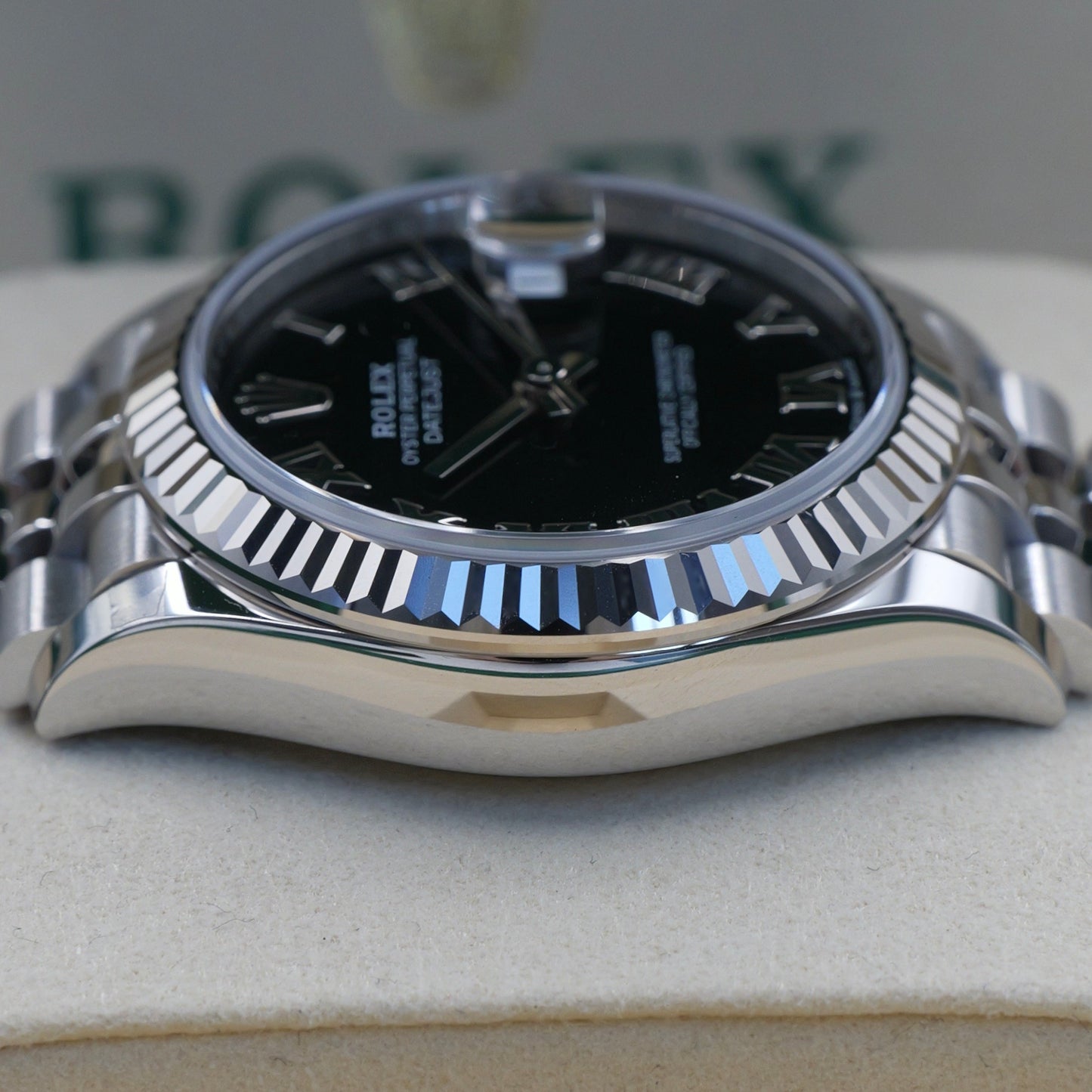 Rolex Datejust 31 Black Roman Numeral Fluted Jubilee Dial 278274 - Full Set (2025)