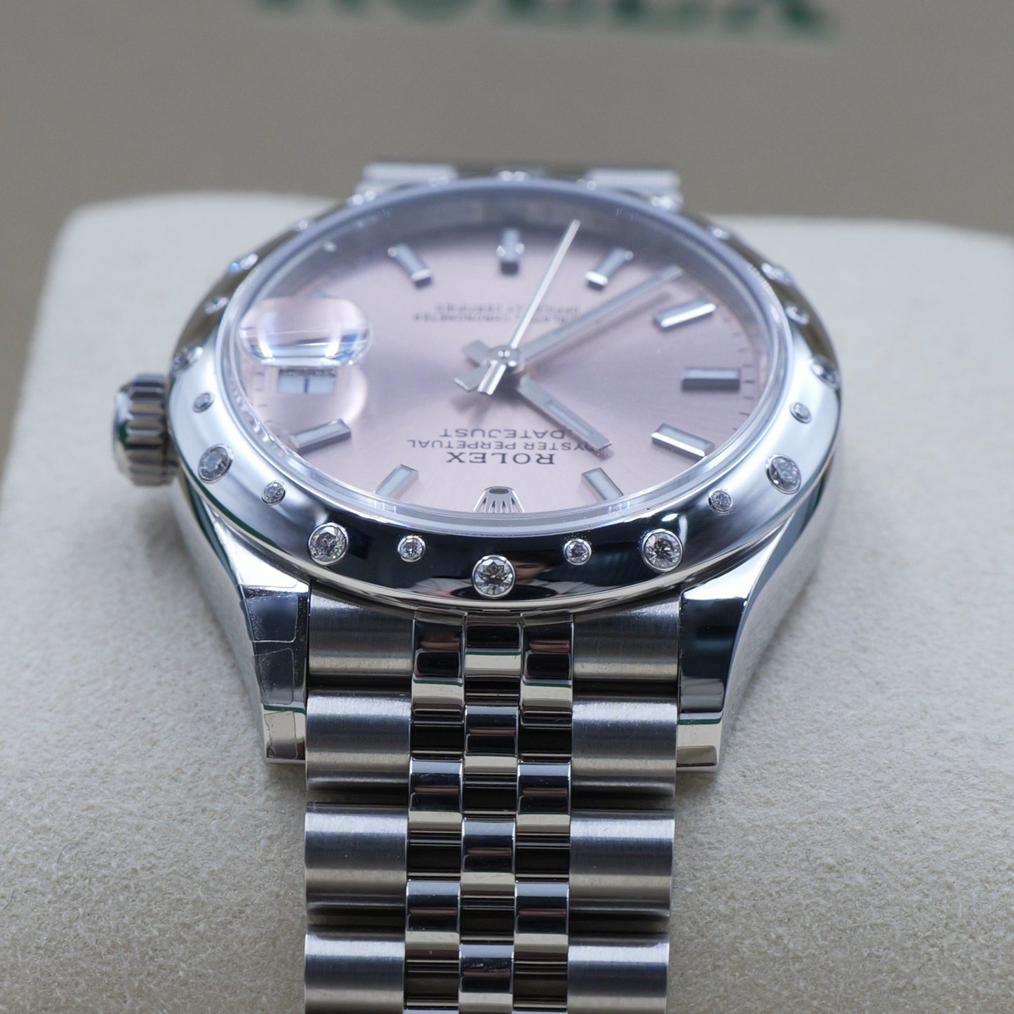 Rolex Datejust 31 Pink Dial Jubilee Domed Diamond Set Bezel 278344RBR Full Set 2025