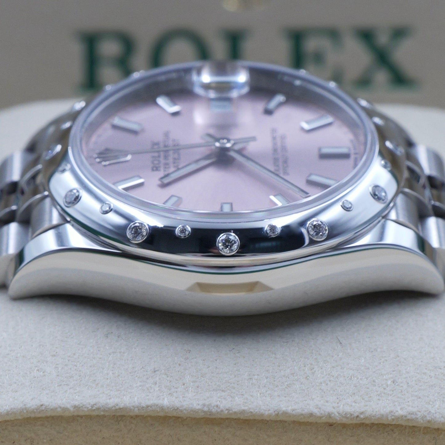 Rolex Datejust 31 Pink Dial Jubilee Domed Diamond Set Bezel 278344RBR Full Set 2025