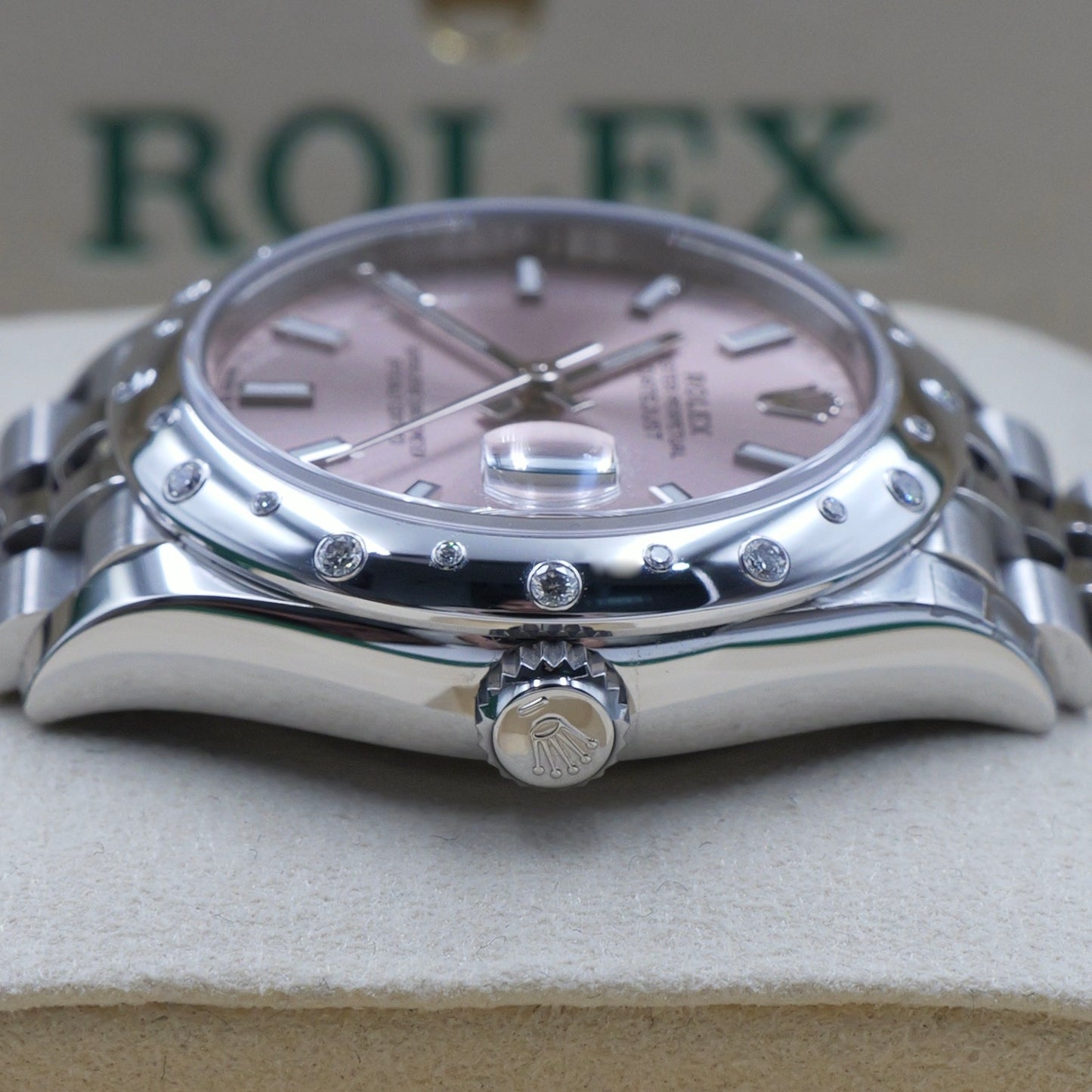 Rolex Datejust 31 Pink Dial Jubilee Domed Diamond Set Bezel 278344RBR Full Set 2025