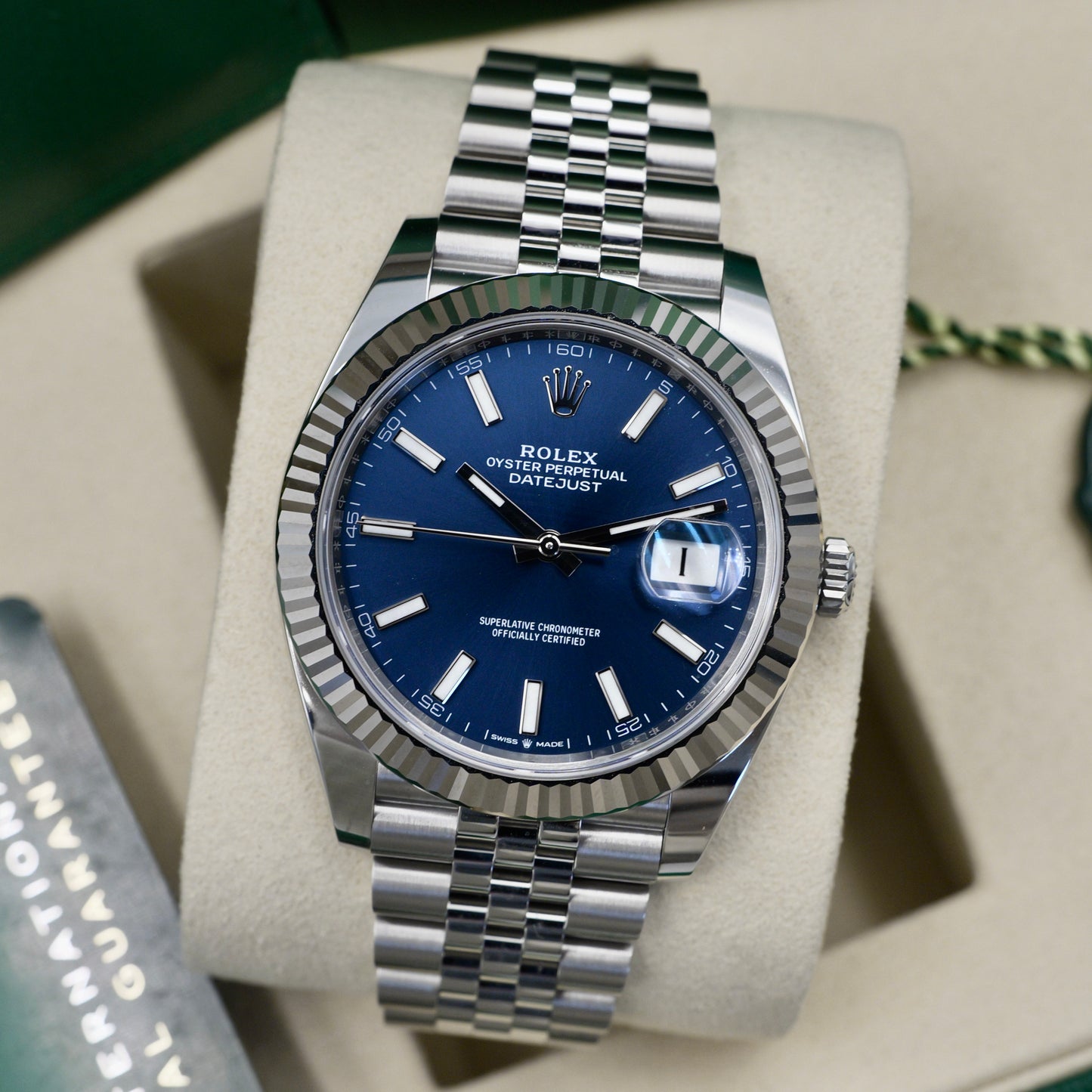 Rolex Datejust 41 Blue Baton Dial 126334 Full Set 2025