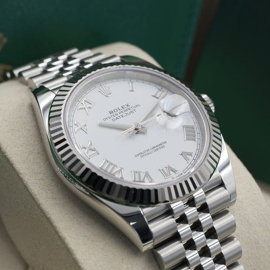Rolex Datejust 41 White Roman Numeral Dial 126334 - Full Set (2025)