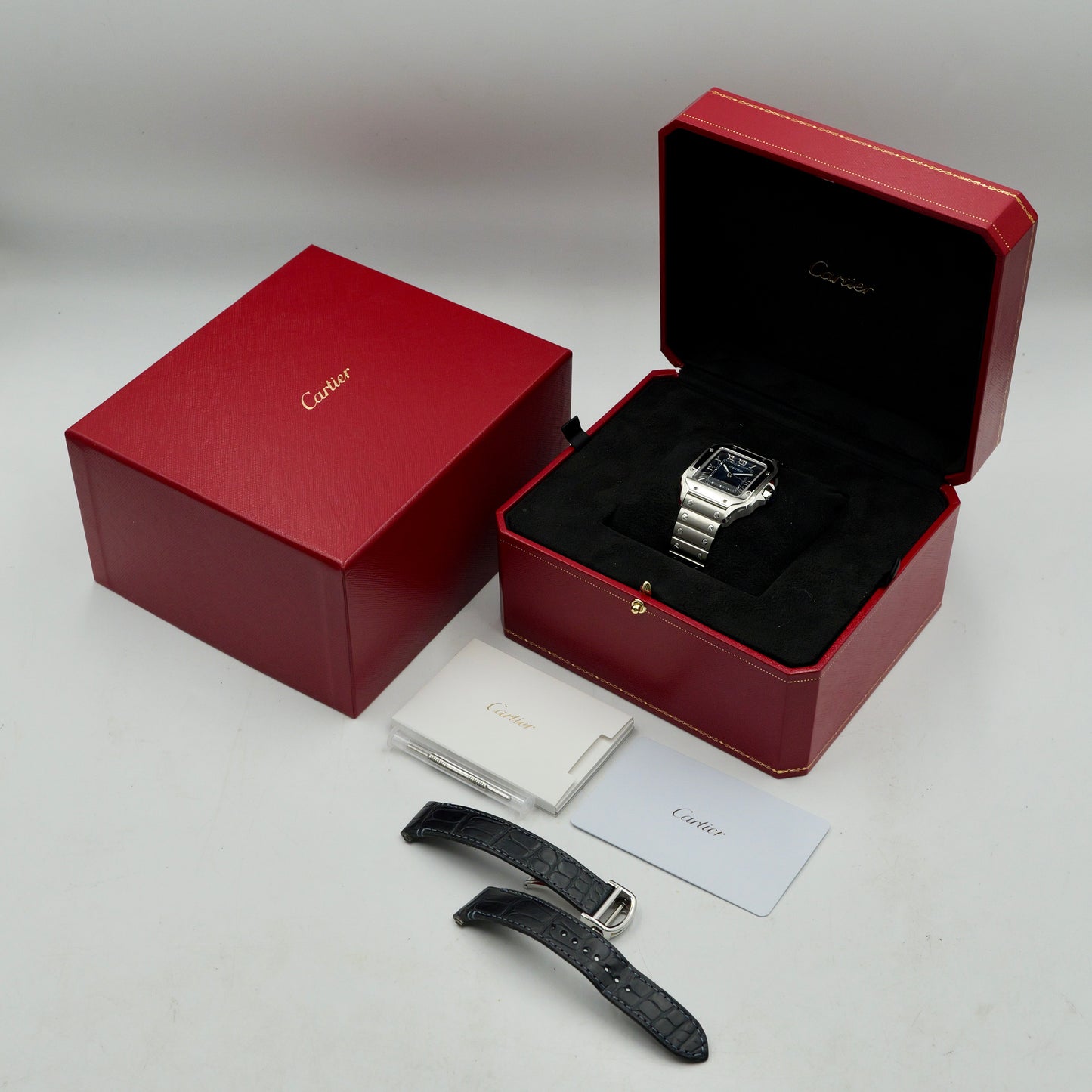 Cartier Santos Medium Blue Dial WSSA0029 - Full Set (2025)
