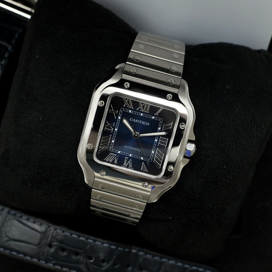 Cartier Santos Medium Blue Dial WSSA0029 - Full Set (2025)